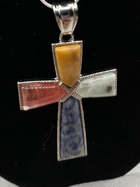 Multi stone cross Pendant